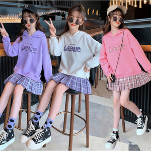 闺蜜装学生三人13春秋6女童夏季新款9洋气12套装裙7十4岁女孩短裙