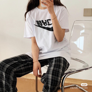 nike耐克t恤女小雏菊权志龙联名款情侣运动休闲长款圆领短袖男