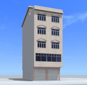 8x20米 五层半临街门面楼房出租房自住房建筑设计图纸结构效果图