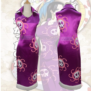 定制动漫海贼王 女帝 波雅·汉库克 紫色旗袍 cosplay服装饰