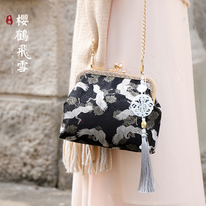 古风斜挎包仙鹤