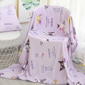 紫色小恶魔午睡办公室毛毯被子夏季薄款珊瑚绒空调单双人午休毯子