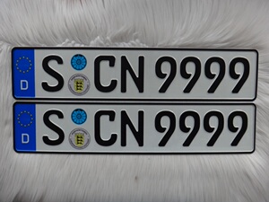 全新德国外国欧盟州车牌照germany斯图加特奔驰总部连号scn9999