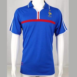 复刻2000年欧洲杯法国队复古老款球衣齐达内亨利德尚维埃拉足球服