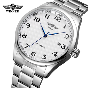 T-WINNER胜利者手表  圆形钢带腕表日历手表男女款自动机械手表