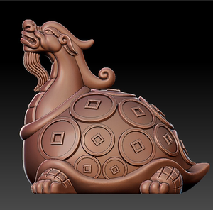 8100铜钱龙龟 圆雕图 三维立体图stl,obj 立体图 精修 北京精雕