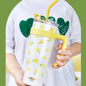 costa吨吨杯吸管杯巨型水杯不锈钢女生高颜值礼物女孩超大号杯子