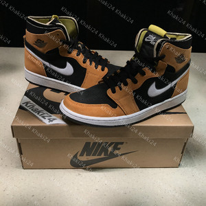 khaki24 air jordan 1 aj1 黑棕扣碎小麦新秀黑黄气垫 ct0978-002