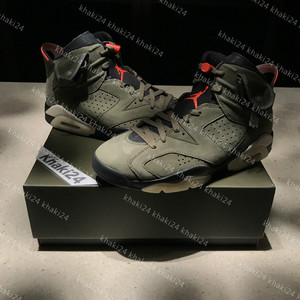 khaki24 air jordan 6 aj6 橄榄绿ts联名男女高帮球鞋 cn1084-200