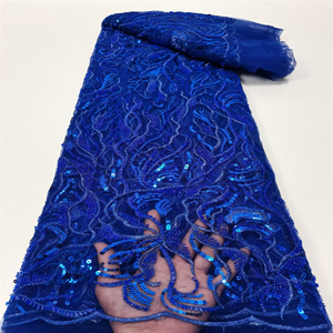 小众大牌网纱刺绣亮片走秀模特晚礼服高档珠片绣蕾丝刺绣女装面料