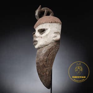 非洲木雕面具鬣狗犀鸟人物狩猎家居桌面摆件墙饰装饰品纯手工加蓬