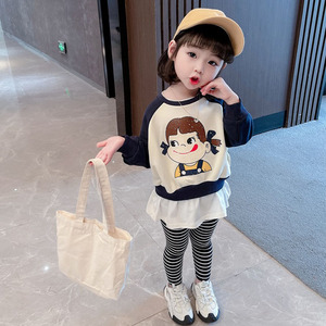韩国女童休闲套装网红洋气2021新款女宝宝时髦小童儿童时尚春装潮
