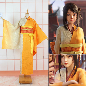 温泉漫漫一 王者荣耀宫本武藏恋阿通cos和服浴衣橙色渐变定制余款