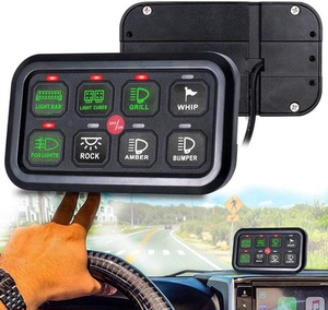 8位触摸汽车房车越野车改装开关控制盒 开关面板组suv车游艇