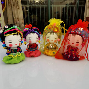 特色中国云南少数民族娃娃工艺礼品纪念品木偶娃娃桌面装饰摆件