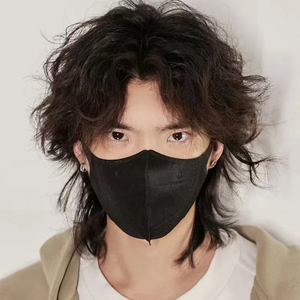 假发男网红鲻鱼头短卷发个性潮男羊毛卷表演狼尾蓬松炫酷整顶头套