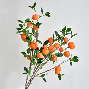 仿真橘子果树枝客厅超市装饰品家居软装桔子柑橘新年装饰假花摆件