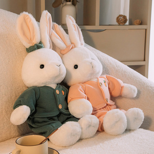 压床娃娃一对情侣兔子玩偶穿衣小白兔公仔送新人睡觉抱枕结婚礼物