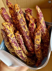 蟹黄紫薯条芝士酥脆地瓜干非油炸番薯干芋头条粗粮网红零食小吃