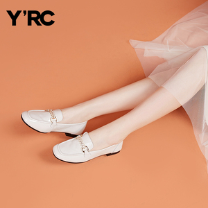 YRC女鞋秋季新款乐福鞋简约英伦优雅小皮鞋学院鞋通勤鞋真皮
