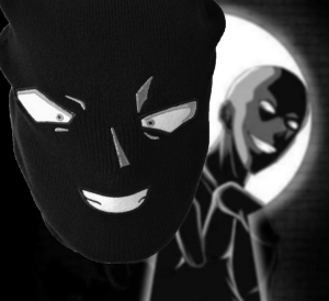 名侦探柯南黑衣人小黑头套b站vlog短视频针织毛线帽活动表演面具