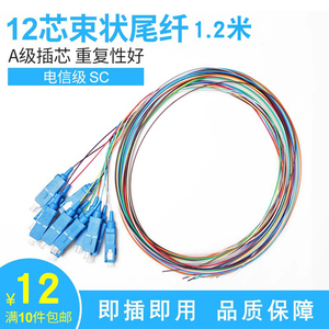 Haohanxin 12芯束状尾纤SC方头单模光纤跳线电信级
