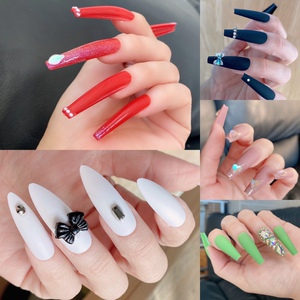 80美甲驿站淘宝欧美夸张透明色500片袋装超长平头lisa指甲全贴甲片6