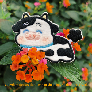 千野商店 原创 牛年 奶牛刺绣贴 梅花小牛 布贴 switch装饰补丁贴