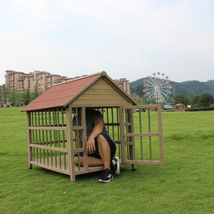 人气室外木质防雨防腐大型犬狗窝户外实木狗房子庭院通风犬舍宠物
