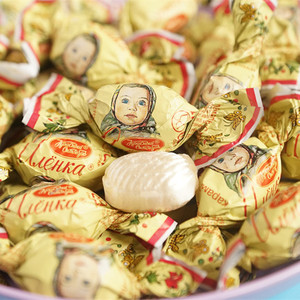500g俄罗斯原装进口 爱莲巧牛奶味夹心硬糖大头娃娃 牛奶糖包邮