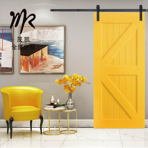 北欧简约卧室卫生间厨房谷仓门复合实木吊滑吊轨双开对开推拉门