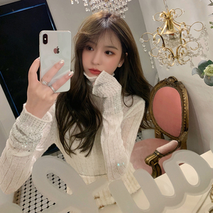 亮闪闪毛衣女白色