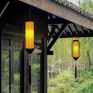 防水吊灯户外凉亭庭院灯亭子防雨仿古禅意民宿灯具门口屋檐灯具
