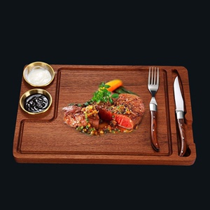 沙比利实木牛排板套装西餐餐盘面包板商用牛扒托盘烤盘披萨板砧板