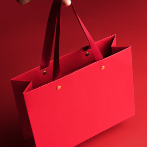 礼袋手提袋结婚生日 喜糖礼袋红色纸袋子 伴手礼袋简约高档中国风