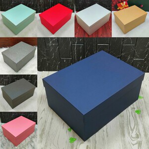 63cm深蓝色长方形生日礼物盒特大号婚纱西装四件套抱枕零食包装盒