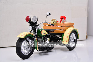 富兰克林 1：10 1947年哈雷三轮摩托 圣诞版 绿色 合金摩托车模型