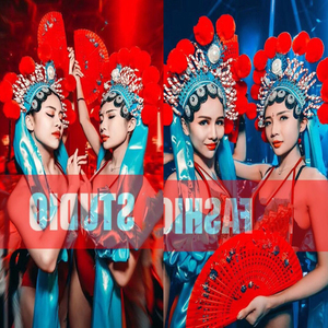 酒吧端午节中国风gogo演出服戏曲京剧头饰主题派对ds性感比基尼