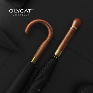 OLYCAT欧力猫木柄自动长柄伞 25寸抗风商务直杆伞 114cm雨伞定制