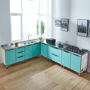 简易橱柜一体组装整体厨房柜子不锈钢水槽灶台厨柜农村出租房家用