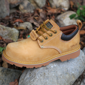 春季大头鞋圆头休闲马丁鞋男低帮工装鞋靴大头皮鞋黄色英伦风潮鞋