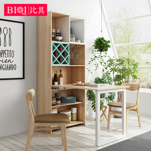 北欧创意折叠伸缩餐桌储物柜餐边柜小户型酒柜吧台家用多功能饭桌