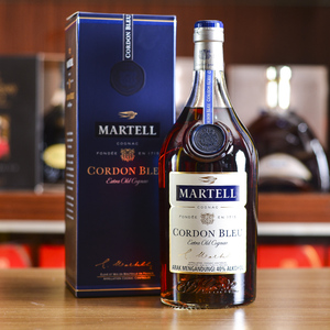 法国原瓶进口martell马爹利蓝带1000ml 两斤干邑白兰地洋酒包邮