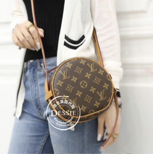 英国 lv/路易威登 boite老花软圆饼小号女包帆布 经典款 m45578