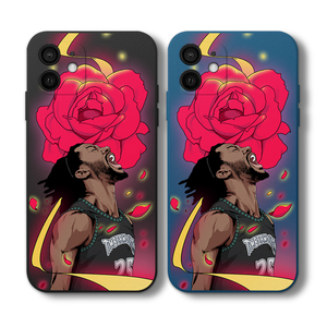 罗斯手绘手机壳适用苹果12iphone13/11nba原创周边液态硅胶保护壳