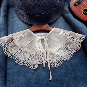 蕾丝假领子女百搭假领娃娃领假衣领假衬衫领双层花边领刺绣镂空夏