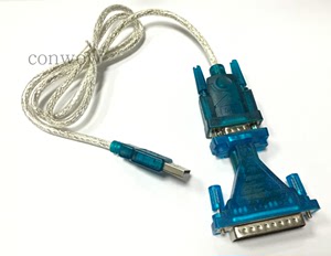 USB-RS232线配9母转DB25公转换头 USB转串口线(COM口)USB9针线