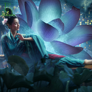 奶奶仙女古装花妖花仙赤狐书生同款衣服莲花精古典水袖仙舞蹈服装