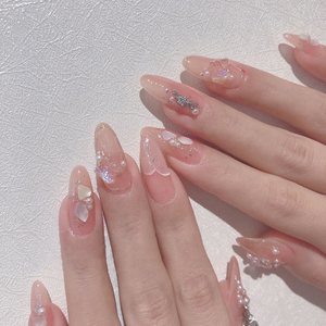 淳贵人指甲贴片心动系列温柔贝壳美甲成品可穿戴式手工新娘婚甲片