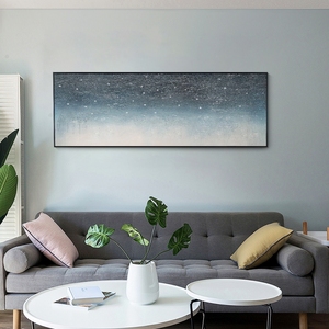 手绘油画现代轻奢卧室床头装饰画简约抽象星空客厅沙发背景墙挂画